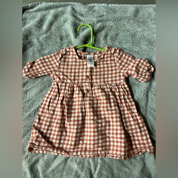 Carter's Other - Carter's orange and White Checkered Dress